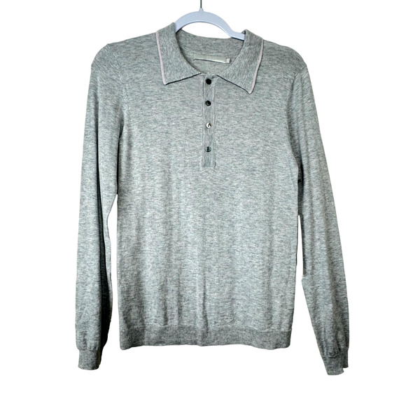 One Grey Day Gray Kona Long Sleeve Polo Shirt NWT Size Small - Picture 1 of 7
